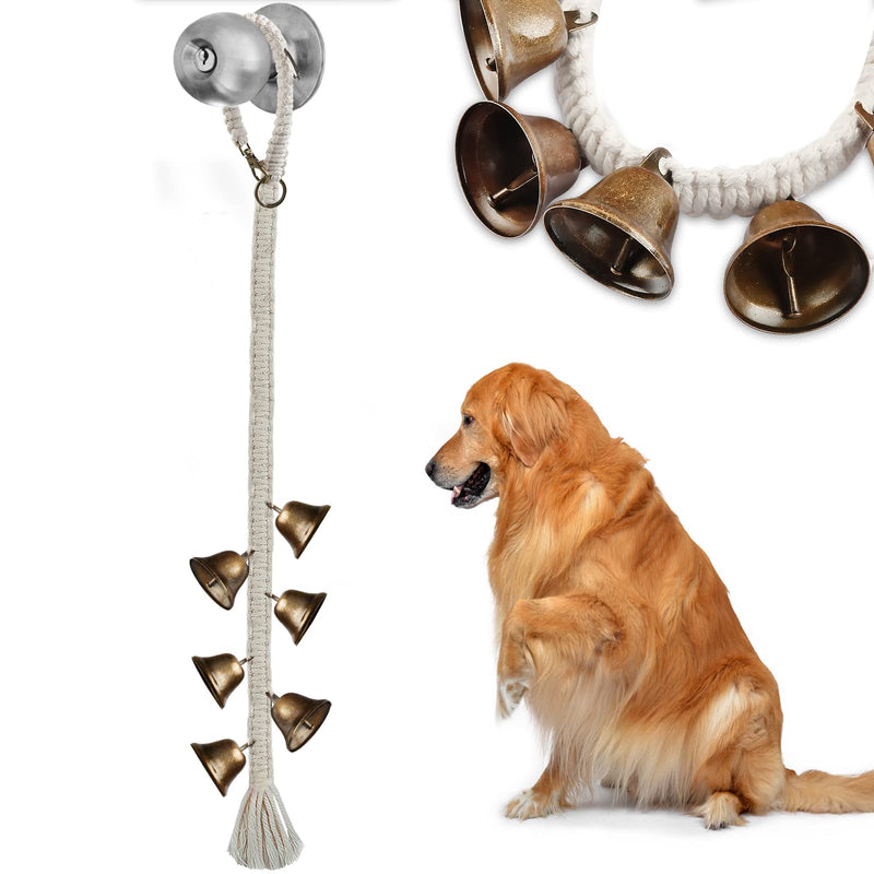 JIMEJV Hanging Dog Bell for Door Potty Training Chew Toy, Durable Dog Door Bells for Dogs, Puppies and Pets Potty Training to Ring to Go Outside Copper - BeesActive Australia