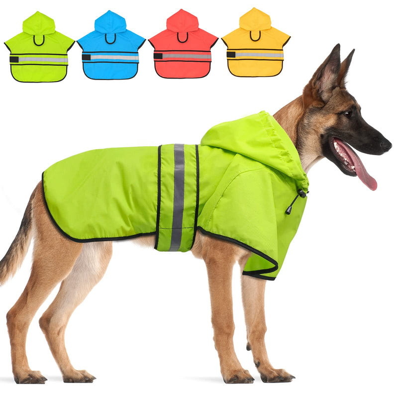 Candofly Dog Raincoat Reflective Dog Rain Jacket Waterproof Hooded Ponch Dog Rain Coat for Small Medium Large Dogs X-Large Green - BeesActive Australia