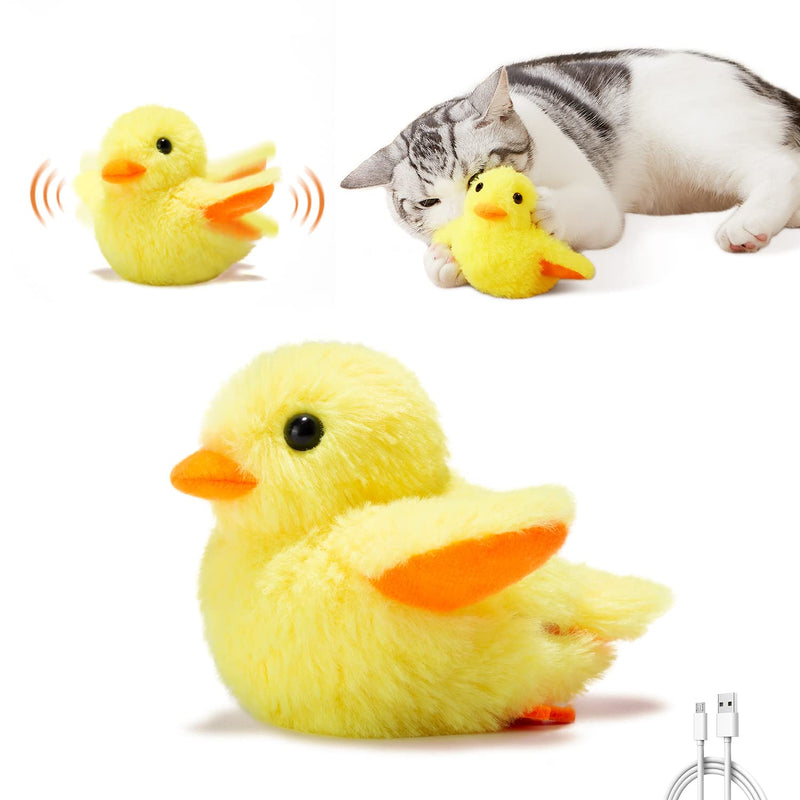 Potaroma Cat Toys Rechargeable Flapping Duck & Fish with SilverVine Catnip, Lifelike Chirping, Cat Kicker Toys, Touch Activated Kitten Toy Plush Interactive Cat Exercise Toys - BeesActive Australia