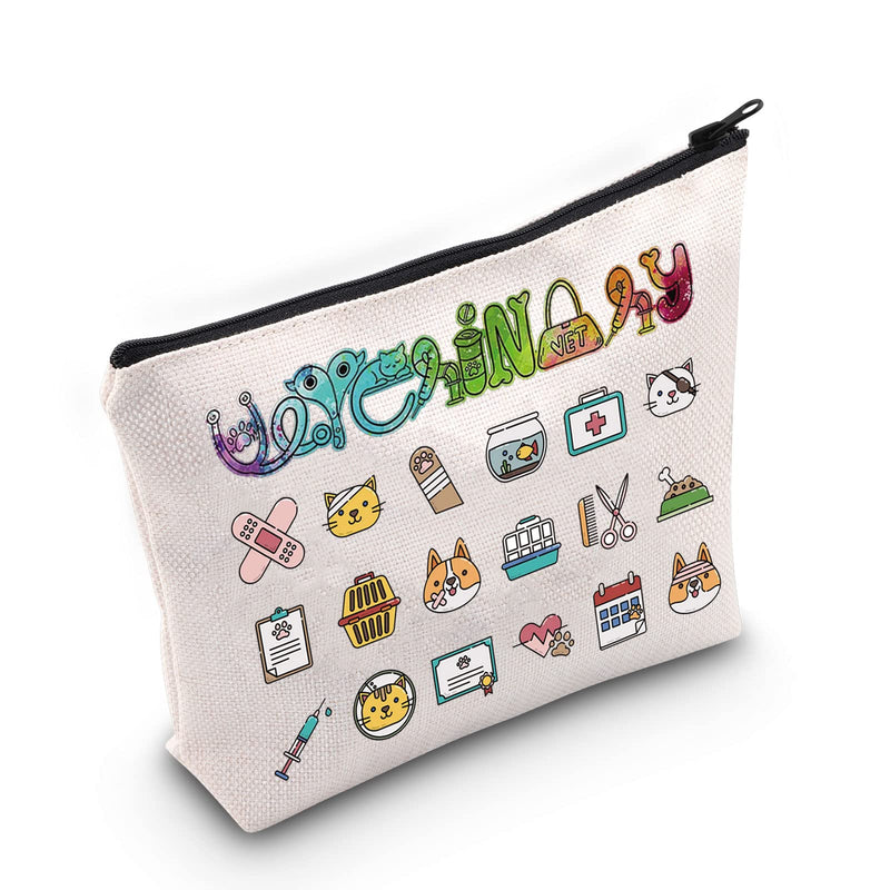 WZMPA Veterinarian Cosmetic Makeup Bag Vet Tech Gift Veterinary Technician Gift Zipper Pouch For Veterinary Student Vet Tech Graduation Gift (Vet Tech) - BeesActive Australia
