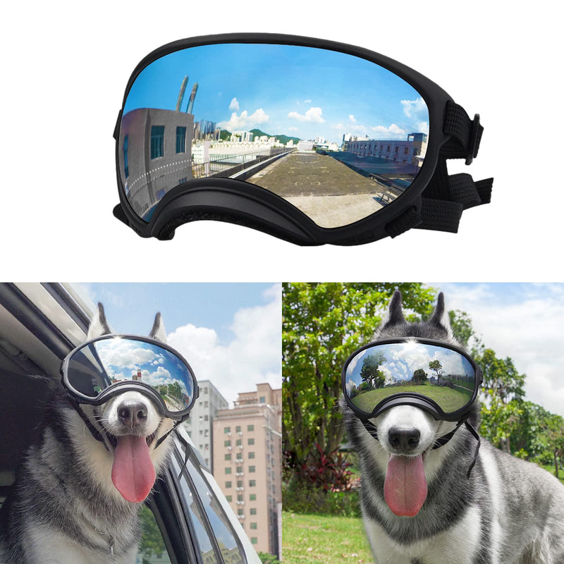 Dog Goggles Large and Medium Breed, UV Protection Windproof and Dustproof. Shatterproof Lens, Breathable Design, Dog Sunglasses Black - BeesActive Australia