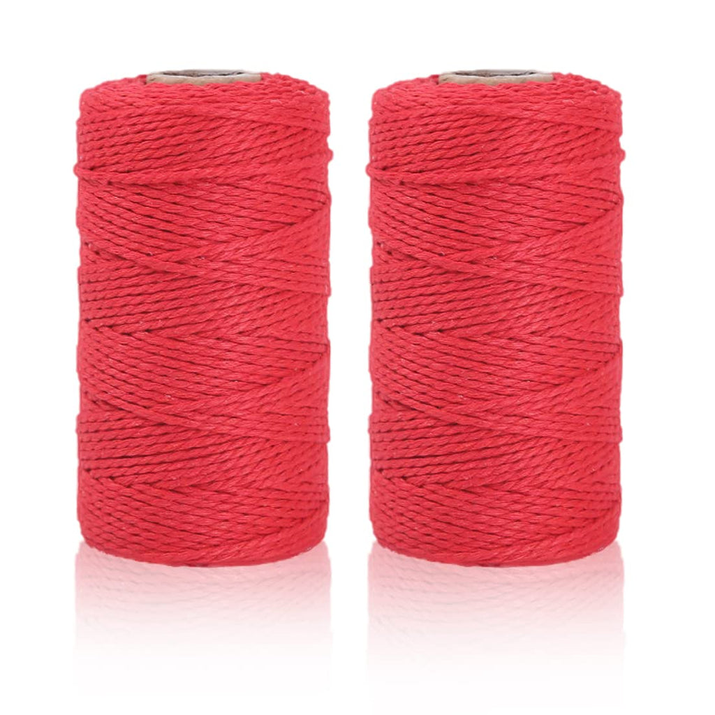 Red Twine String for Crafts, 656 Feet Cotton Baker Twine for Gift Packaging, Gardening, Cooking, Butcher Twine, Floral Bouquet, Hanging Ornaments, Artworks and Bottle Decoration, 2mm Cotton Cord Rope 2mm(656ft)-Red - BeesActive Australia