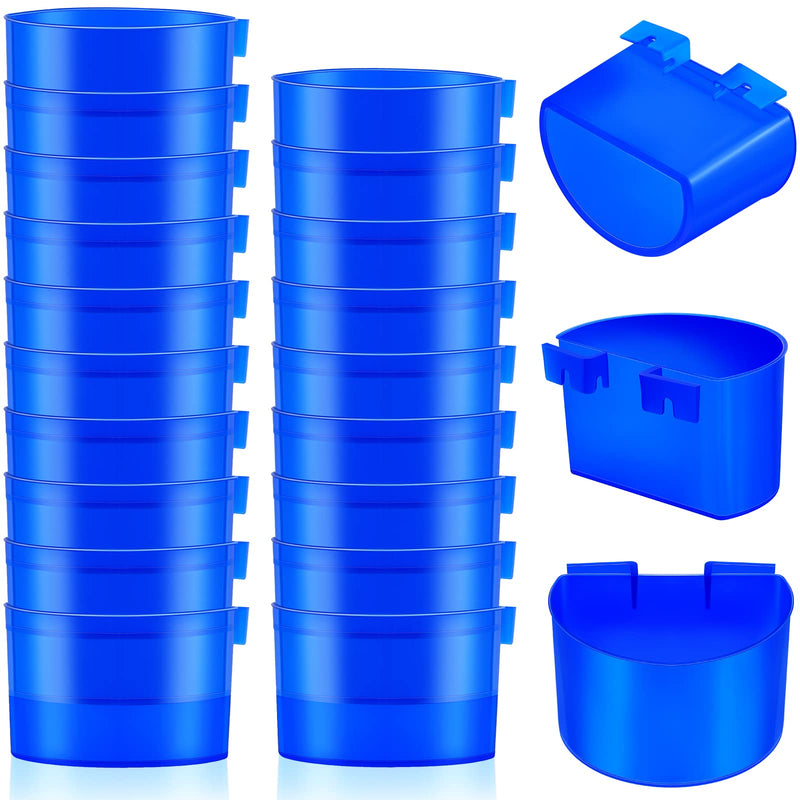 30 Pcs Cage Cups Bird Feeders Chicken Water Feeder Bunny Food Bowl Plastic Seed Bowl Hanging Chicken Feeding Watering Dish Feeders, Bird Cage Feeding Cups for Parrot Parakeet Pet Poultry Pigeon, Blue - BeesActive Australia