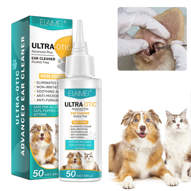 Bieyoc Dog Ear Cleaner(1.69 oz),Dog Ear Infection Treatment,Dog Ear Cleaner Solution,Ear Cleaner for Dogs and Cats,Pet Dog Cat Ear Wash Cleaner,to Dissolve Ear Wax & Remove Odor - BeesActive Australia