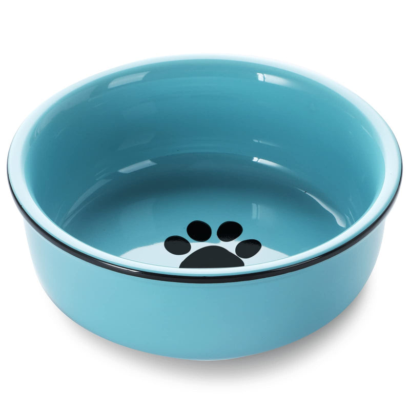 GDCZ Ceramics Raised Small Dog or Cat Bowls for Pet Food 15 Ounces Turquoise - BeesActive Australia