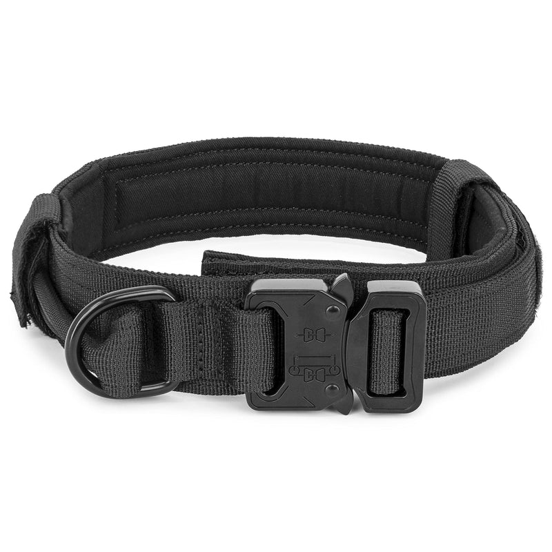 WOLF TACTICAL Dog Collar for Large Dogs Military Heavy Duty Dog Collars for Large Dogs Pitbull Collar German Shepherd Collar L Black - BeesActive Australia