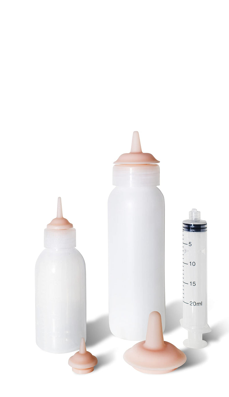 Pet Feeding Bottle for Kitten and Puppy 20cc Kitten Syringe Nipple 250cc and 100cc Nursing Bottles for Newborn Rabbits, Small Animals - BeesActive Australia