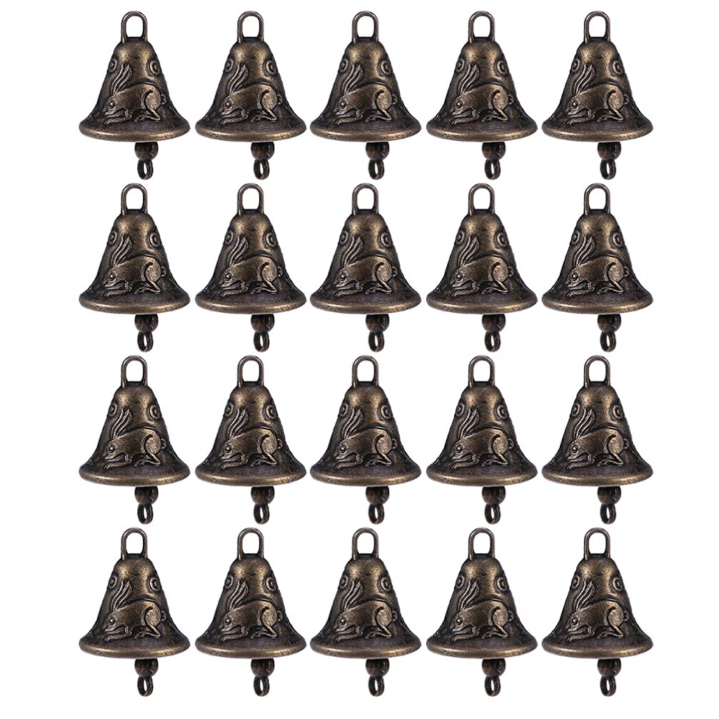 DOITOOL 20Pcs Cow Horse Grazing Bells Sheep Cattle Goat Bells Vintage Craft Bells Farm Animal Bells Pet Collar Bell Noisemaker Rustic Jingle Bell Farming Accessories Random Style - BeesActive Australia