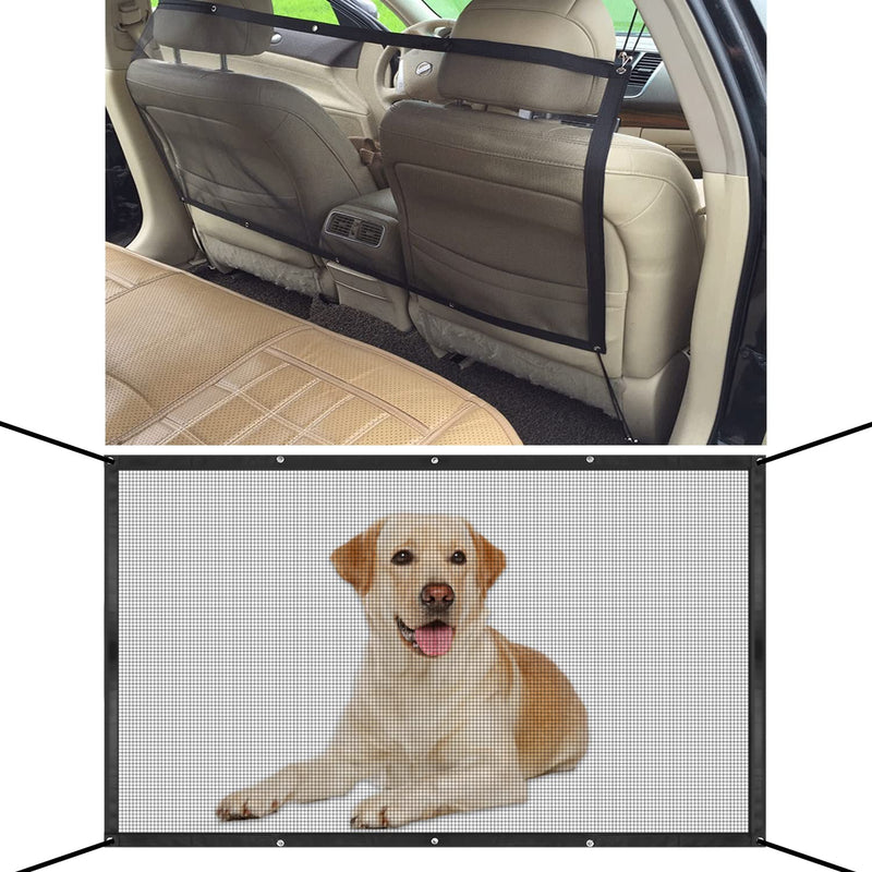 YONGMING SUV Dog Barrier Visible Car Divider for Dogs Easy to Clean Dog Car Accessories Pet Mesh Front Seat Net Universal for SUV,Truck,Vehicle,Automobile - BeesActive Australia
