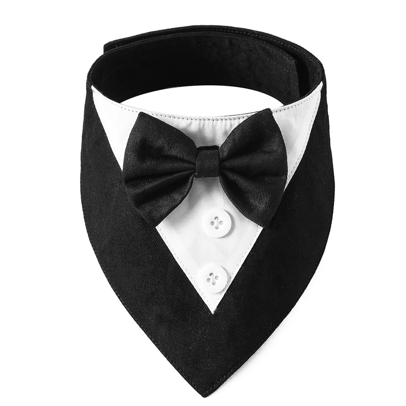 ADOGGYGO Formal Dog Tuxedo Wedding Dog Bandana Dog Wedding Tux with Bowtie Dog Birthday Costume Adjustable Dog Formal Outfit for Small Medium Large Dogs Pets L Black - BeesActive Australia
