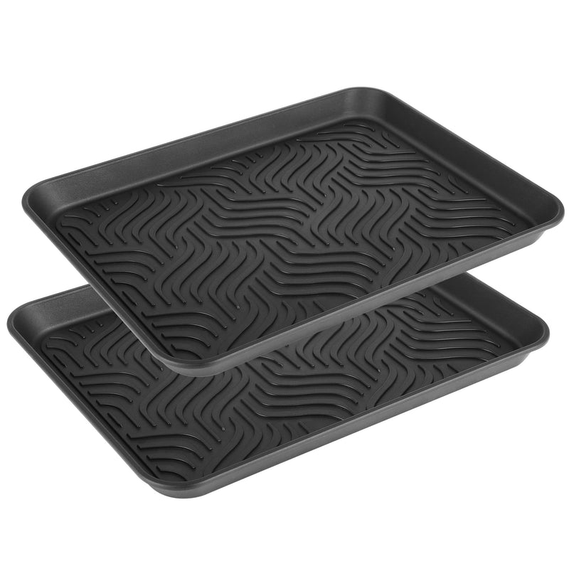 Boot Tray for Heavy Duty Floor Protection-Paint-Dog Bowls, 16.8 x 12.8 inch Multi-Purpose, Shoes, Garden - Mudroom, Entryway, All Weather,Pet Feeding Mat,Use for Indoor and Outdoor Black - BeesActive Australia