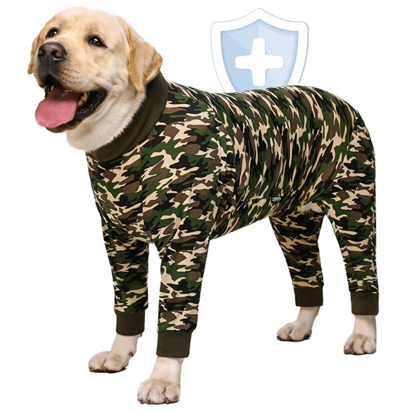 AOFITEE Dog Recovery Suit After Surgery Dog Onesie, Dog Surgical Recovery Shirt for Abdominal Wounds, Dinosaur Camo Dog Pajamas Bodysuit for Medium Large Dog Cone Alternative, Full Body for Shedding 5X-Large - BeesActive Australia