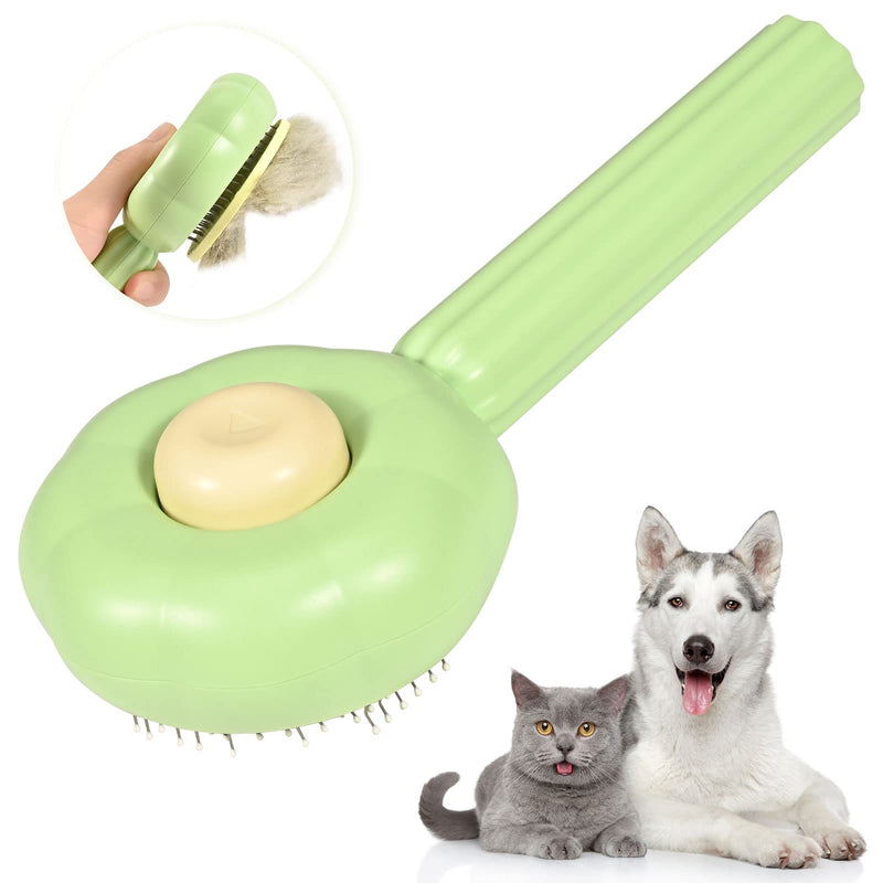 OurMiao Sunflower Cat Dog Brush for Shedding, Dog Hair Brush, Pet Grooming Brush for Short Long Haired Dogs Cats Rabbits (Green) Green - BeesActive Australia