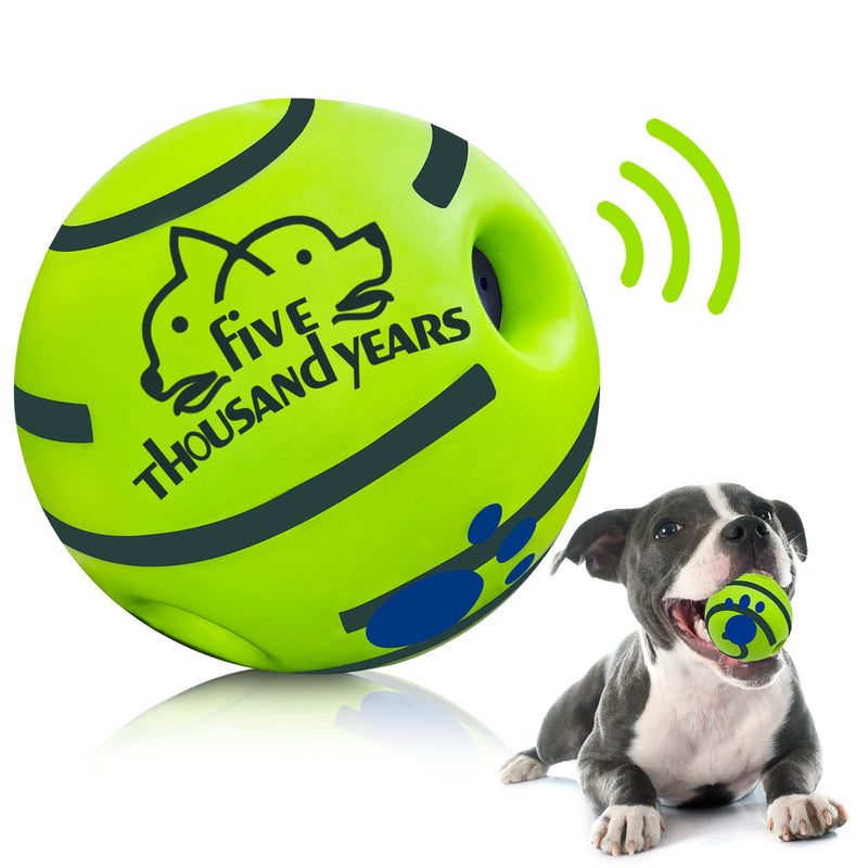 Wobble Giggle Dog Ball, Interactive Dog Toys Ball, Squeaky Dog Toys Ball, Durable Wag Ball for Training Herding Balls Indoor Outdoor Safe Dog Gifts for Small to Large Dogs Small-3.46in Green - BeesActive Australia