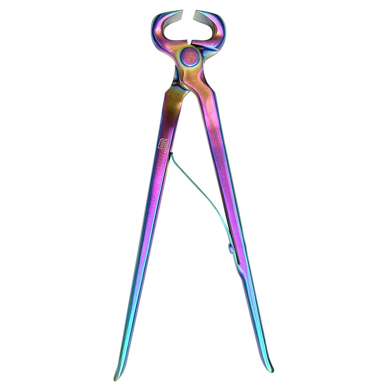 Rekhi 12” Farrier Hoof Nippers Rainbow Plasma Coated Pre-Loaded Spring Horseshoeing Trimmer Farrier Trimmers Tools Dropped Forged Chrome Vanadium Steel - BeesActive Australia