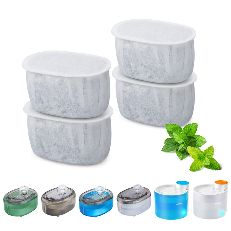 WOPET 4 Pack Replacement Filters Compatible with W300 Cat Water Fountain, 67oz/2L Automatic Pet Water Fountain, Super Quiet Dog Water Dispenser 4pcs - BeesActive Australia