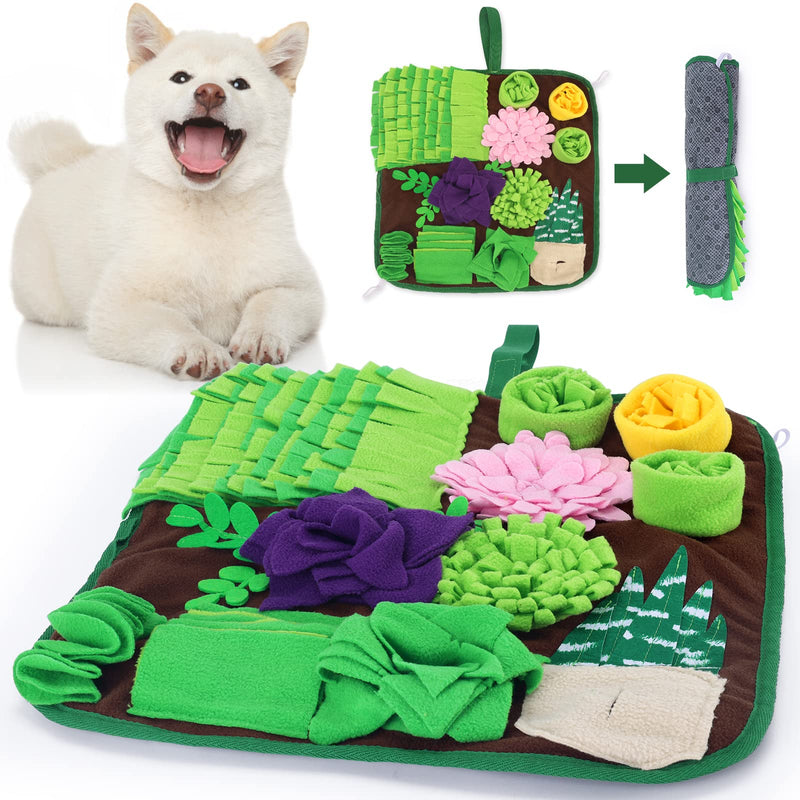 Succulent Snuffle Mat for Dogs Small Pets Treat Toy, Dog Enrichment Toys, Dog Puzzle, Slow Eating Mat, Foraging Mat for Rabbit Cat Pig, Stress Relief Puppy Gift, for Pet - BeesActive Australia