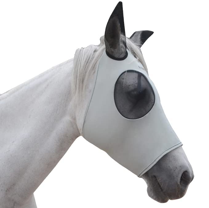 Super Comfort Horse Fly Mask Elasticity Fly Mask with Ears UV Protection for Horse grey XL - BeesActive Australia