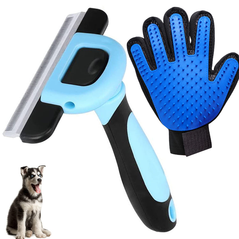 lanimal Deshedding Brush, Deshedding Tool for Dogs & Cats-Effectively Reduces Shedding by up to 95% for Long Medium and Short Pet Hair,With pet washing gloves. - BeesActive Australia