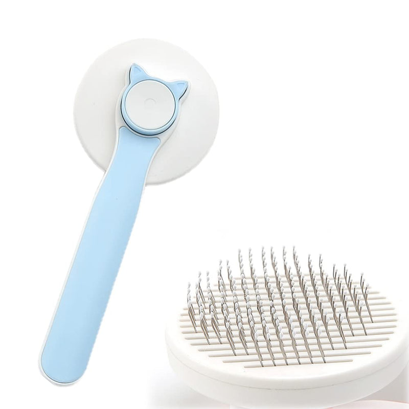 Marchul Cat Grooming Brush, Self Cleaning Slicker Brushes for Cats, Shedding Brush for Long Haired & Short Haired Cat, Kitten Fur Brush for Removes Loose Undercoat (Blue) Blue - BeesActive Australia