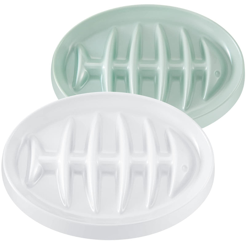 2 Pack Cat Slow Feeder Bowl Fishbone Slow Feeder Cat Bowl Puzzle Interactive Cat Feeder Dish Anti Gulping Pet Bowl for Cat and Dog Slow Eating to Against Bloat, Indigestion - BeesActive Australia