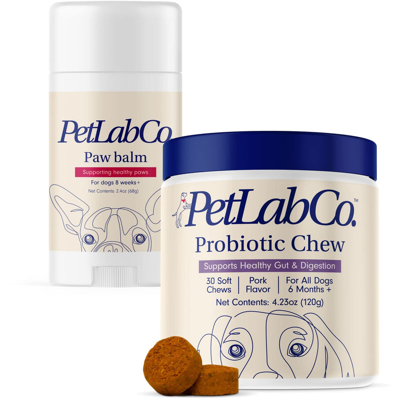 PetLab Co – Paw & Probiotic Bundle: Dog Paw Balm to Support Dry, Cracked Paws 2.4 Ounces & Dog Probiotics for Gut Health, Seasonal Allergies, Skin & Ear Yeast 30 Count - BeesActive Australia