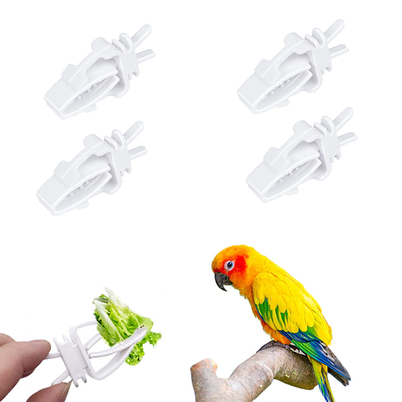 WishLotus Bird Cage Feeding Clips, 4 PCS Plastic Durable Parrot Fruit Vegetable Clips Mini Bird Cage Feeder for Pet Birds and Parrot Feeding Bird Cage Accessories A - BeesActive Australia