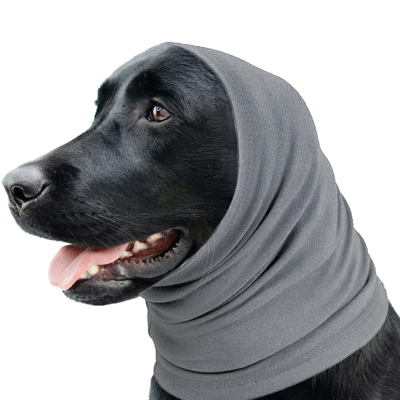 SIMENA No Flap Ear Wraps for Dogs, Stretchy Dog Ear Muffs, Dog Ear Cover Against Stressing Effect of Loud Noise, Head Wrap to Keep Your Dogs Ears Warm Medium (12-20" x 7") Grey - BeesActive Australia