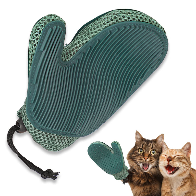 Mollypaws 2 in 1 Cat Hair Glove & Pet Fur Remover Glove, Dog Grooming Glove Brush for Shedding, Massage, Efficient Pet Hair Remover Mitt for Uproot Cleaner Clothes, Couch, Carpet Blue - BeesActive Australia