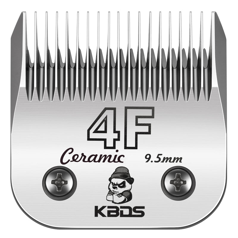 KBDS Detachable Ceramic Pet Clipper Blades,Size-4F,Compatible with Most Andis,Oster,Wahl A5 Clippers,Made of Ceramic Blade Cutter and Carbon Steel Blade,3/8'' Inch 9.5mm Cut Length, 4F Blade - BeesActive Australia