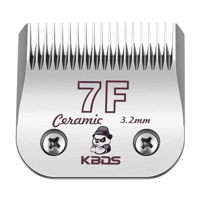 KBDS Detachable Ceramic Pet Clipper Blades,Size-7F,Compatible with Most Andis,Oster,Wahl A5 Clippers,Made of Ceramic Blade Cutter and Carbon Steel Blade,1/8'' Inch 3.2mm Cut Length, 7F Blade - BeesActive Australia