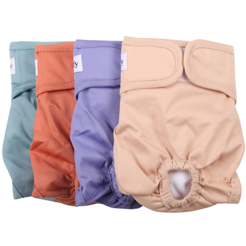 vecomfy Washable Dog Diapers Female for Small Dogs(4 Pack),Premium Reusable Leakproof Puppy Nappies S Simple Color - BeesActive Australia