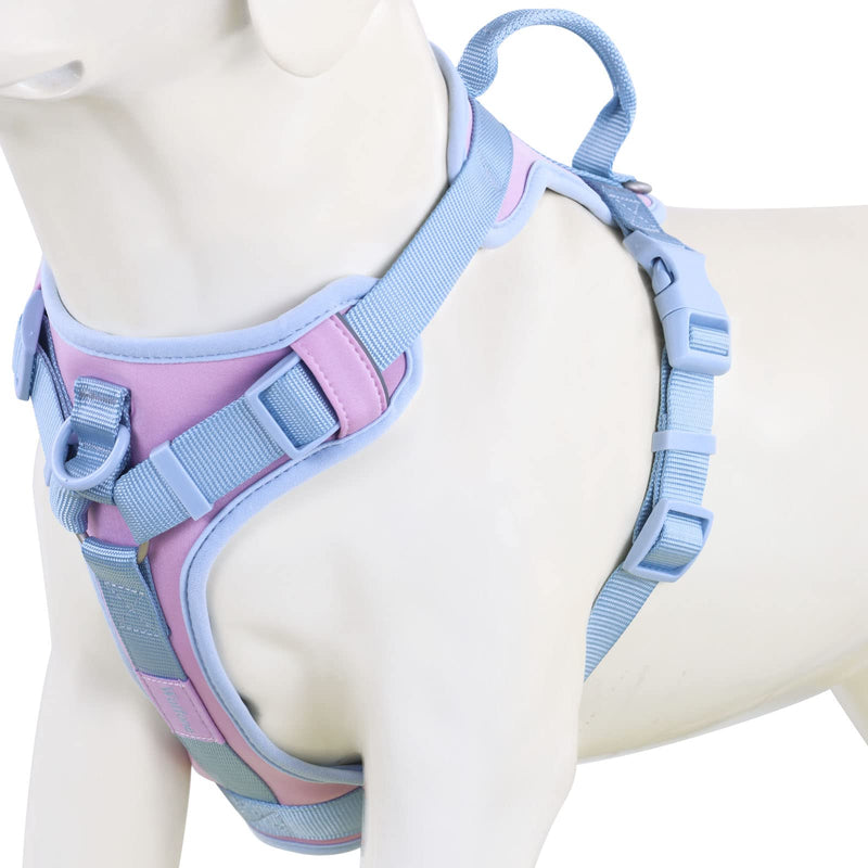 Wolfone No Pull Dog Harness for Large Medium Small Dogs Adjustable Breathable Padded Pet Vest with Control Handle Colorful Easy Walk Harness for Daily Activities {XL} Neck：22”-33”, Chest：28”-39” Sweet Lilac - BeesActive Australia