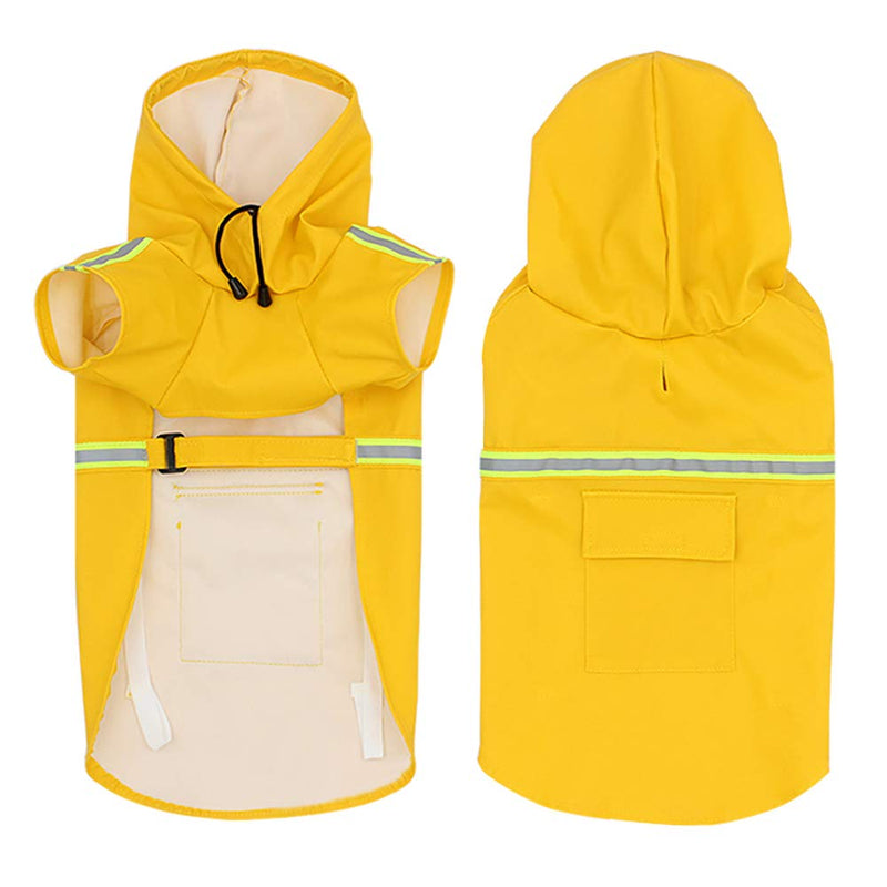 Waterproof Reflective Dog Raincoat, Adjustable Lightweight Pet Raincoat, Hooded Poncho for Medium and Large Dogs XXXX-Large yellow - BeesActive Australia