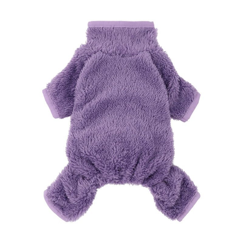 Fitwarm Dog Fuzzy Velvet Pajamas, Dog Winter Clothes for Small Dogs Boy Girl, Pet Jumpsuit, Cat Apparel Medium Purple - BeesActive Australia
