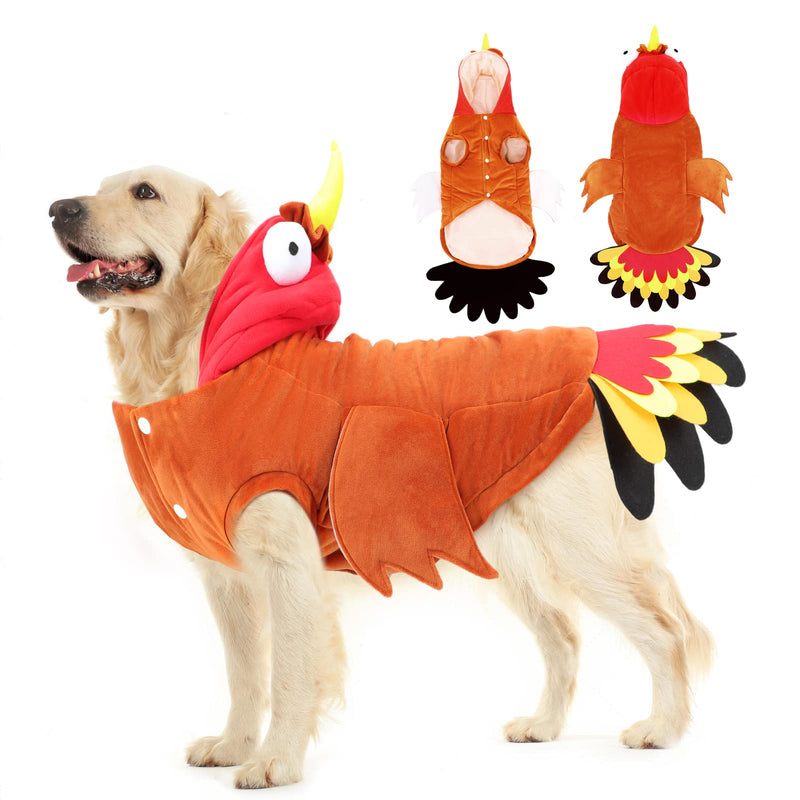 BWOGUE Turkey Dog Costume Thanksgiving Apparel Pet Costume for Dogs and Cats 5XL(Neck:22.44" Chest:29.13"Back:24.8'') - BeesActive Australia