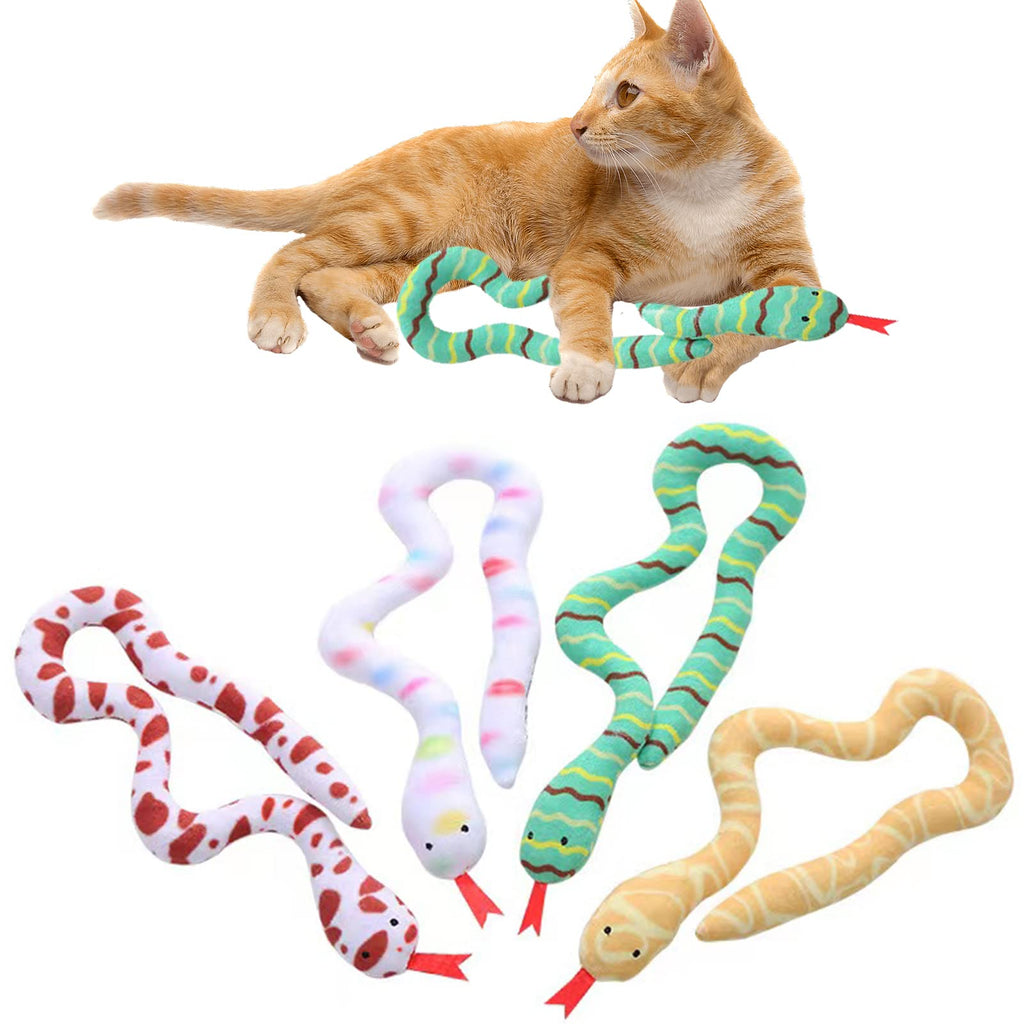 Snake Catnip Toys Chew Bite Resistant Toys Kitten Supplies Interactive Catnip Toys for Indoor Cats Snakes Cat Toy Gift for Cat Lovers Dental Health Chew Toy Set of 4 - BeesActive Australia