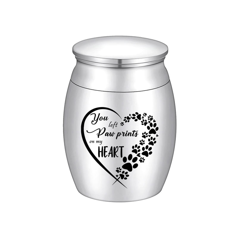 1.57 Inches Small Urn for Dog and Cats Ashes Small Keepsake Urns for Pet Ashes Stainless Steel Mini Urn Cremation Urn for Dog Cat Ashes Silver - BeesActive Australia