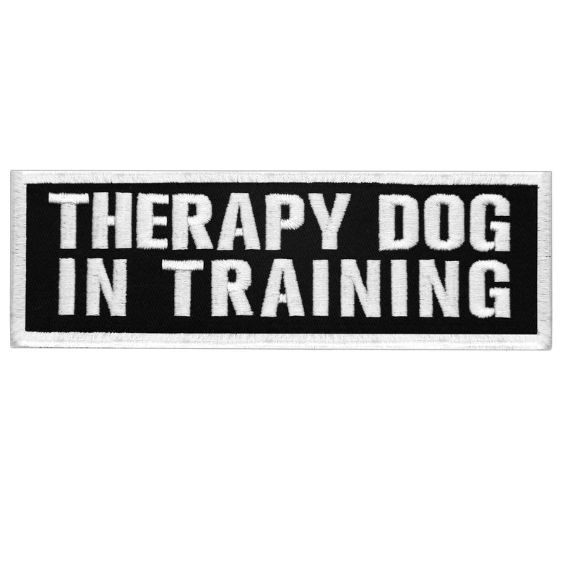 TailWag Planet Therapy Dog in Training Patch Embroidered Vest / Harnesses Badge Fastener Hook & Loop Emblem, 6 x 2 Inches - BeesActive Australia
