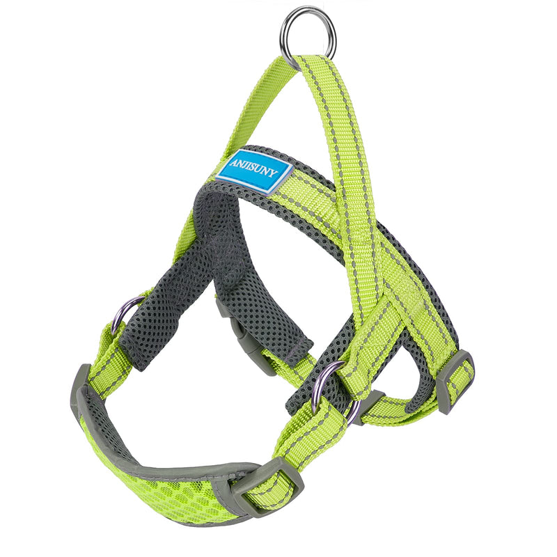 No Pull Dog Harness Adjustable Reflective Breathable Vest Harness Puppy Vest Step-in Dog Vest Soft Mesh Padded Pet Harness with Easy Control Handle for Small to Medium Dogs Yellow XS - BeesActive Australia
