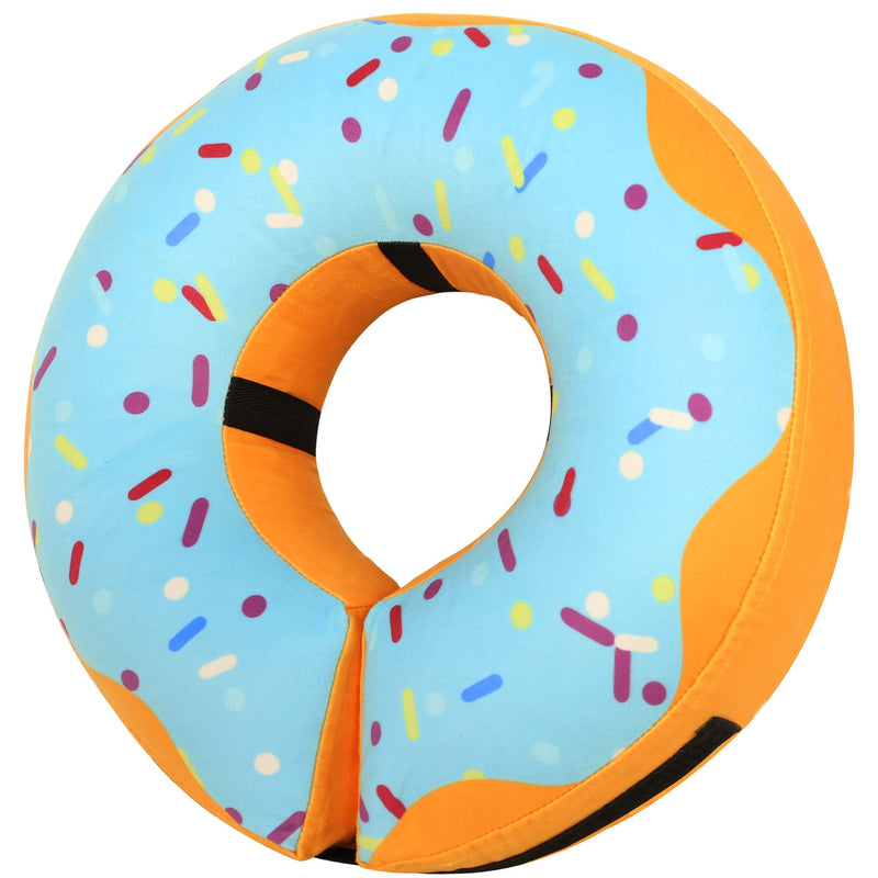 Recovery Donut Collar for Dogs & Cats,Protective Inflatable Dog Cone Collar for Large Medium Small,Dog Cone Alternative After Surgery,Adjustable Soft Dog Cone L(Neck 13"-19") Blue donut - BeesActive Australia