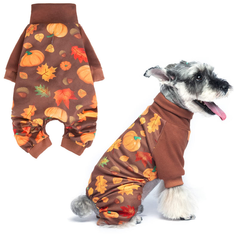 BEAUTYZOO Dog Pajamas Girl Boy Plaid Dog Pjs Puppy Clothes Hair Shedding Cover Doggie Oneies Cat Pjs Doggy Jammies for Autumn Winter Medium Brown - BeesActive Australia