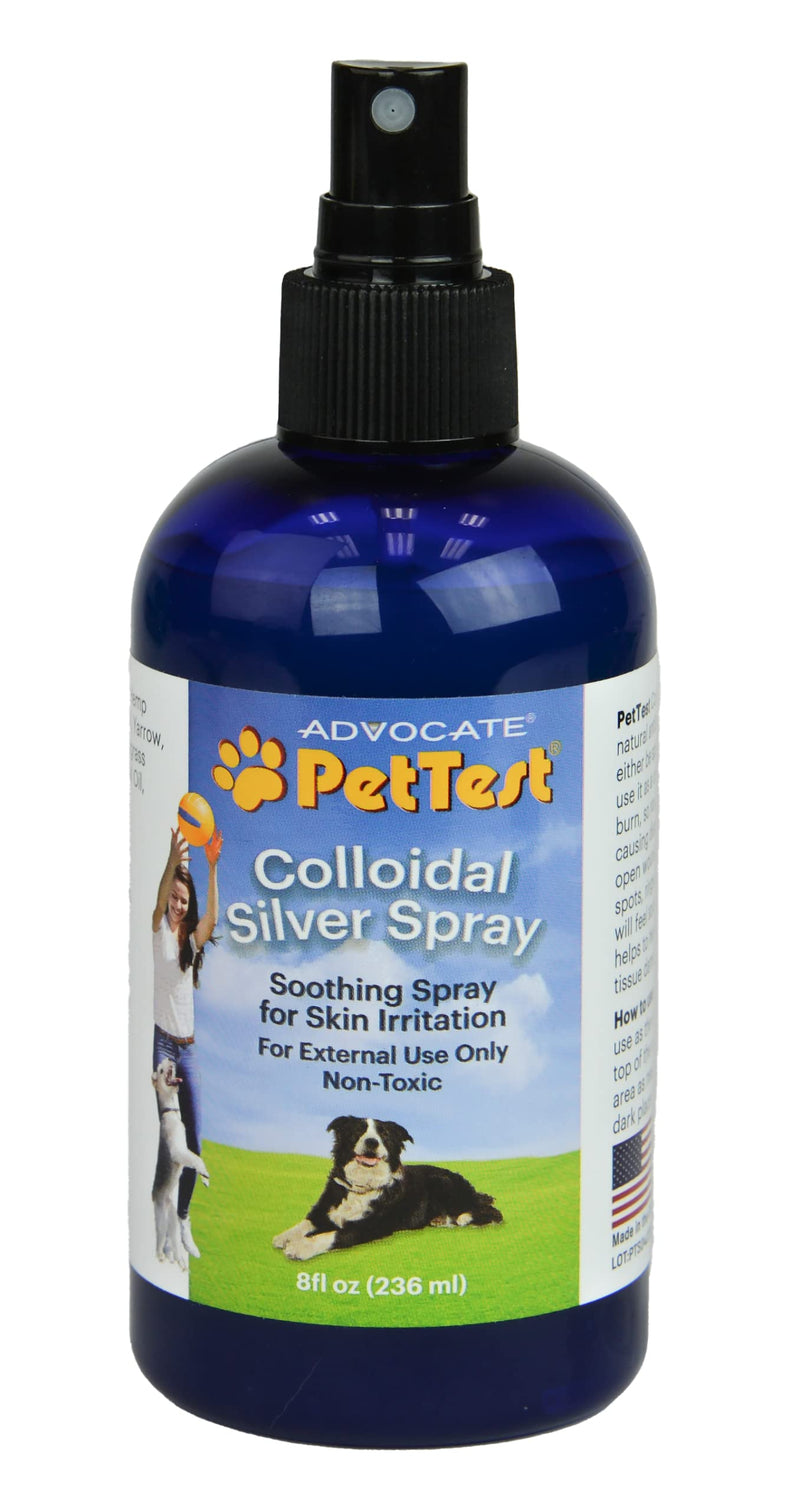 Advocate Pettest Colloidal Silver Spray Formulated for Dogs, Best Dog Antibiotic Treatment for Hot Spots, Burns, Irritations, Rashes, Wounds, Cuts & Scratches 8oz - BeesActive Australia
