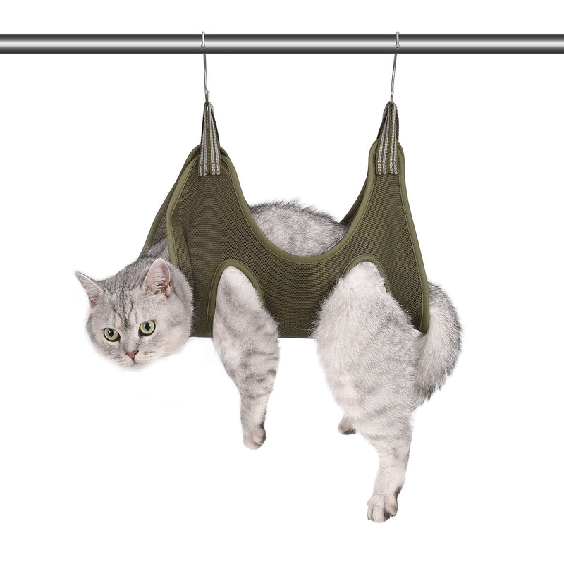 ATO-DJCX Pet Dog Grooming Hammock,Dog Cat Hammock Restraint Bag for Pet,Breathable Dog Grooming Helper for Trimming Nail and Ear/Eye Care,with Dog Nail Clippers/Trimmer,Free Nail File XS Green - BeesActive Australia
