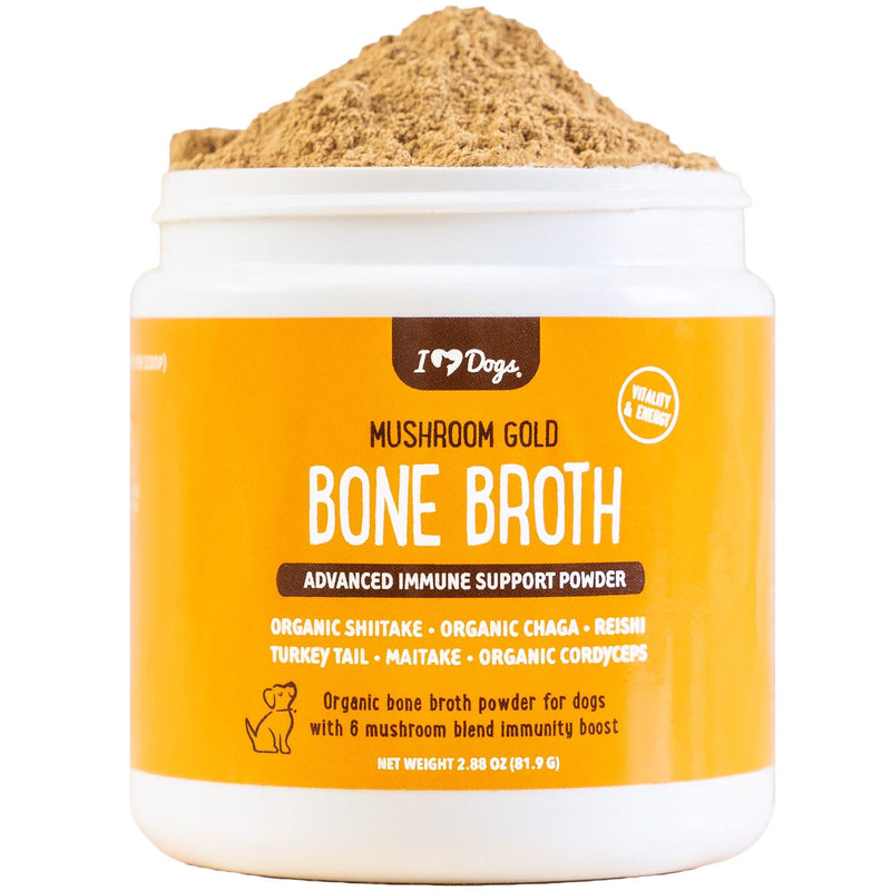 iHeartDogs Bone Broth for Dogs - Bone Broth & Mushroom Gold Powder Supplement for Immune System Support, Improved Mobility & Flexibility and Natural Detox - Turkey Tail Mushroom for Dogs - BeesActive Australia
