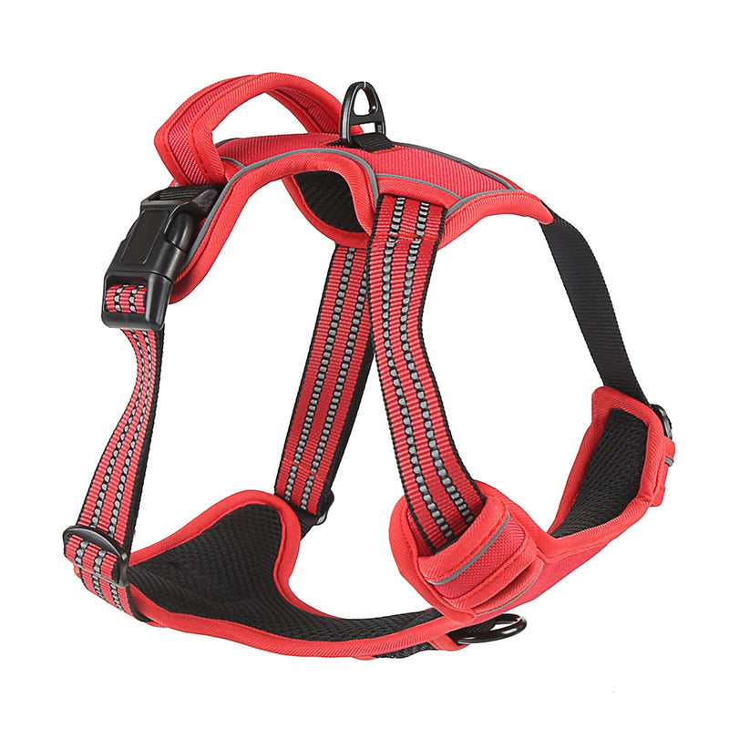 No Pull Dog Harness for Small Medium Large Dogs Adjustable Reflective Pet Vest with Front Clip Padded Harness for Dogs Easy Control Handle Best for Outdoor Training and Walking S Red - BeesActive Australia