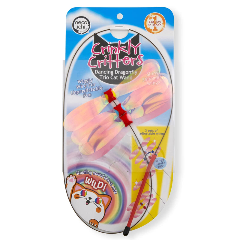 NECOICHI Crinkly Critters Cat Wand Dancing Dragonfly Trio Cat Wand - BeesActive Australia