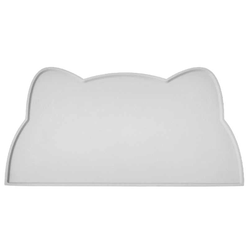 TOKAYIFE Cat Food Mat, Silicone Non Slip Dog Bowl Mat Waterproof Cat Feeding Mat Stop Food Spills and Water Messes Out to Floor Pet Food Mat 17" x 10" Light Gray - BeesActive Australia