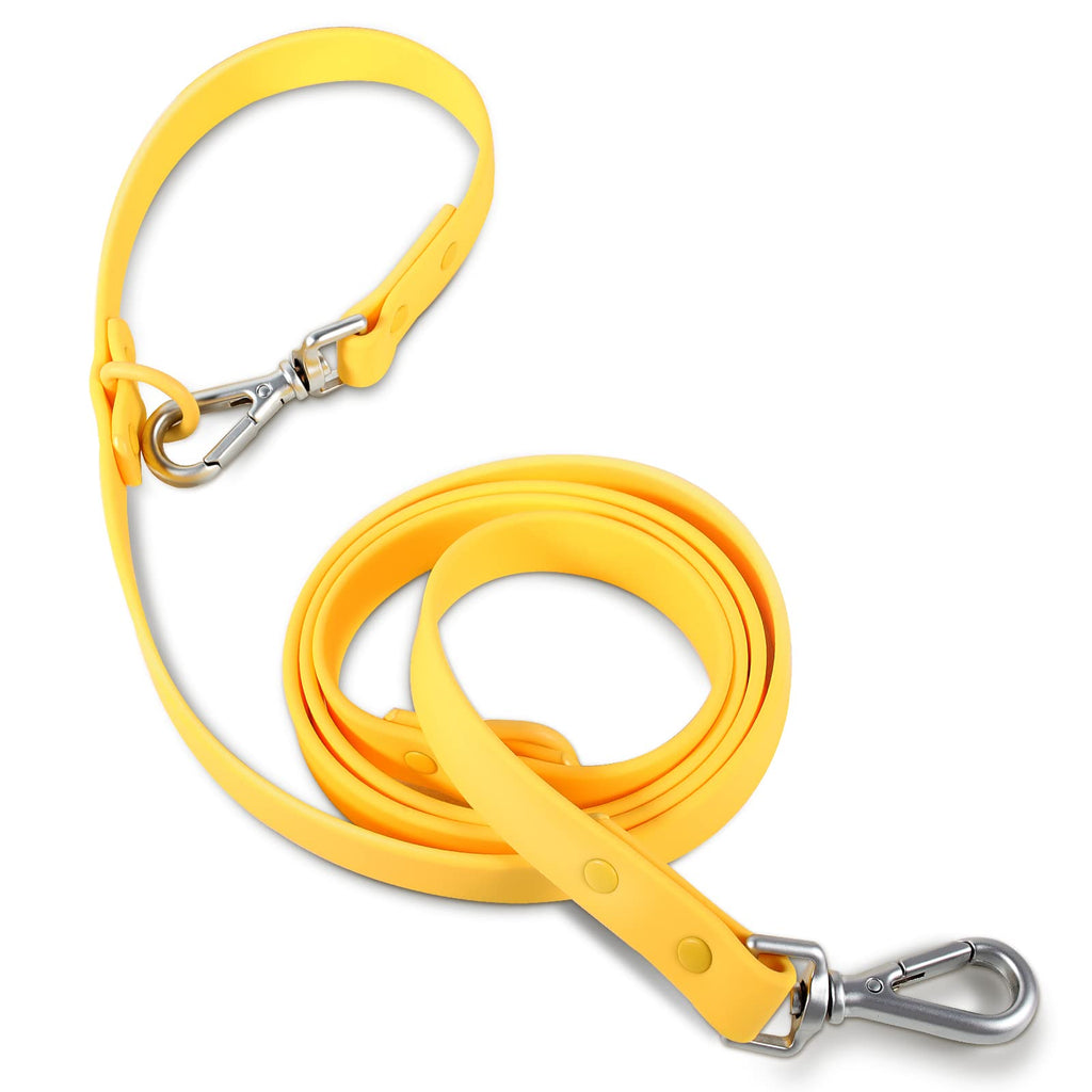 aigela Nylon Dog Leash 6 ft Lengths Adjustable Standard Dog Leashes, with Double Secure Locking Swivel Hook, Waterproof, Odor Resistant, for Medium Large Dogs Yellow - BeesActive Australia