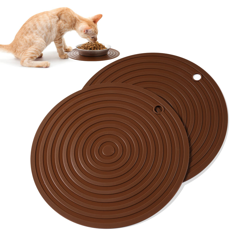 Wellbro Pet Food Mat, 2 Pcs Silicone Placemat for Dog and Cat, Prevent Food and Water Overflow, Suitable for Medium and Small Pet, 9.5"* 9.5" - BeesActive Australia